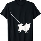Long Haired Chihuahua on a Leash - Cute Funny Dog Pet T-Shirt