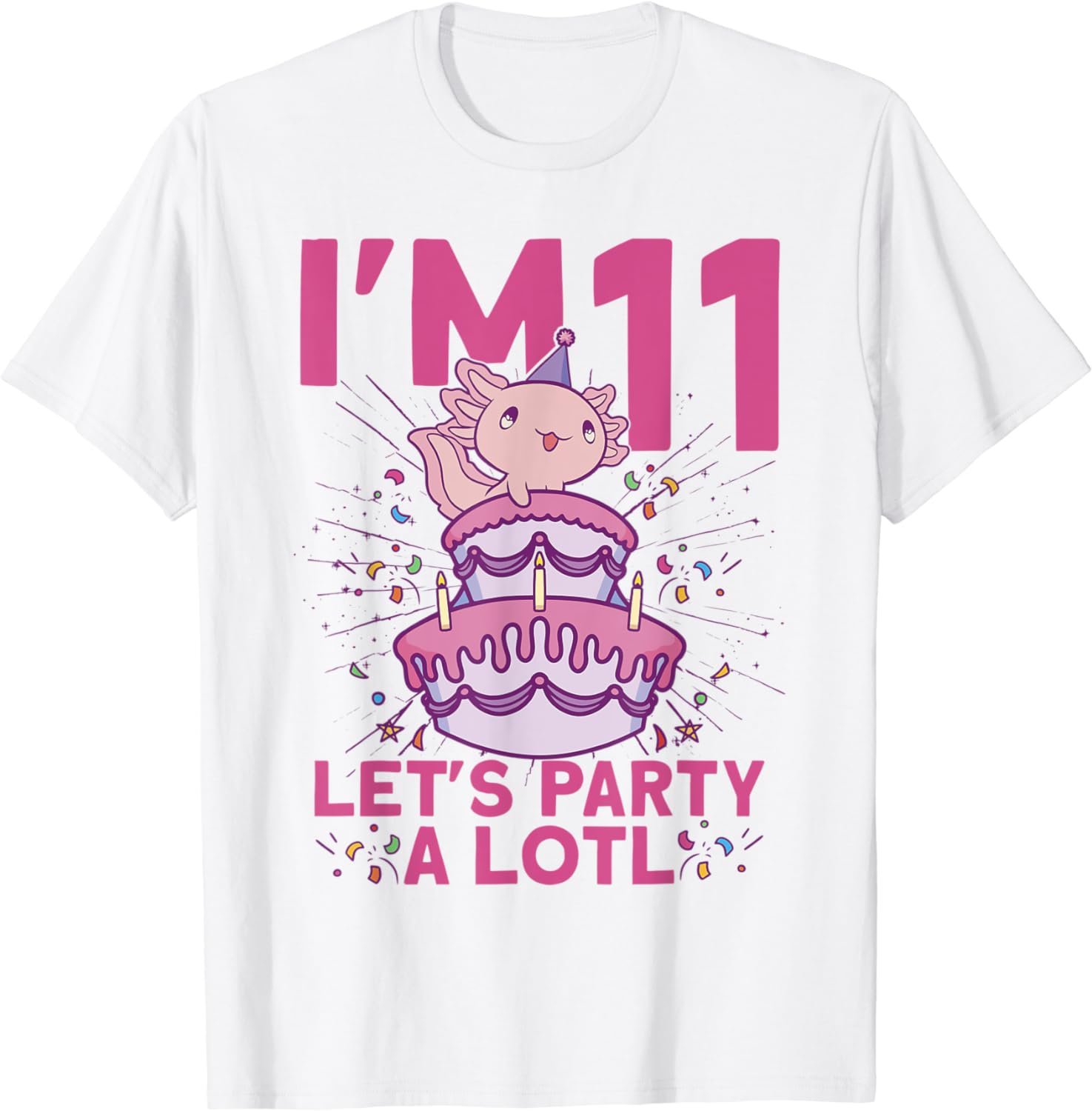 I'm 11 bday Axolotl party cute 11th Birthday Kids Axolotl T-Shirt