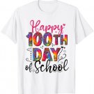 Tie Dye Leopard Happy 100th Day Of School Teacher or Student T-Shirt