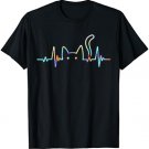 Heartbeat Cat Lover Animal Silhouette Cute Cat T-Shirt