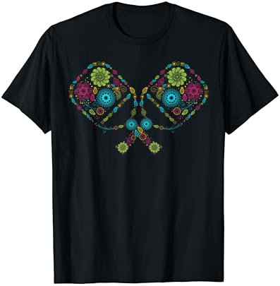 Floral Pickleball Paddle Flowers Cute Pickleball Player Gift T-Shirt