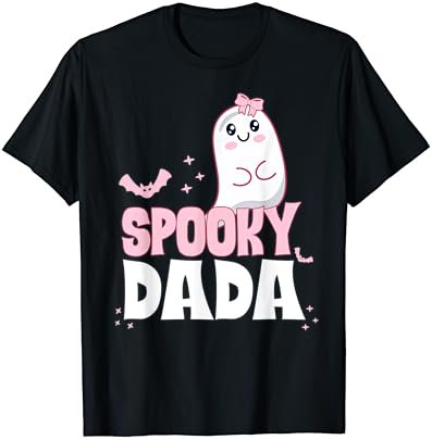 Spooky Dada Family Cute Pink White Ghost Boo Halloween T-Shirt