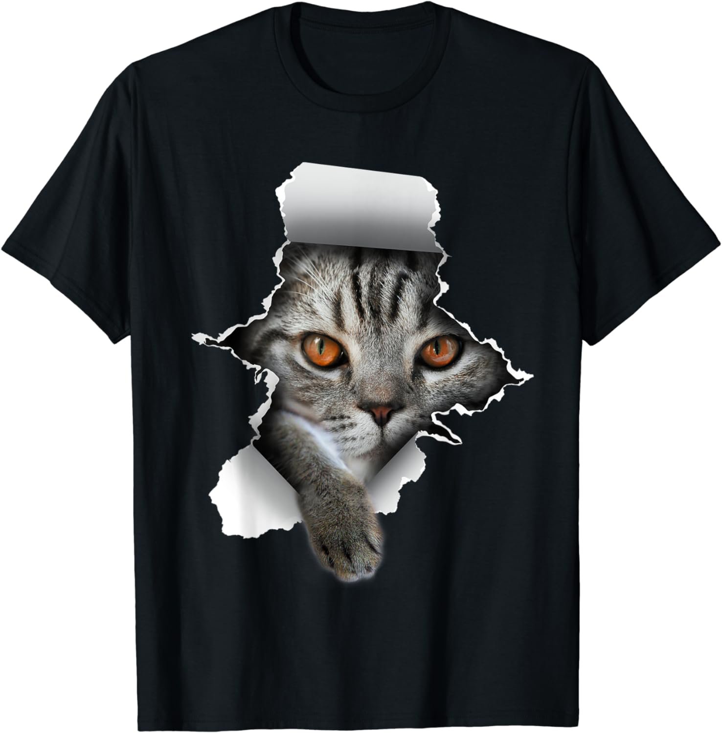 Cat Paw Torn Cat Lady Cute Kitten T-Shirt