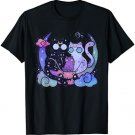 Pastel Goth Clothing Creepy Family Kitten Cat on Moon T-Shirt