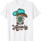 Western Boho Cowboy Hat Gnome Howdy Leopard Print T-Shirt