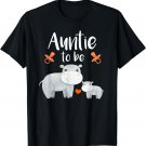Auntie To Be Hippo Baby Shower Cute Animal T-Shirt