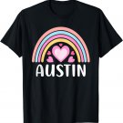 Austin Texas for Women Rainbow Hearts T-Shirt