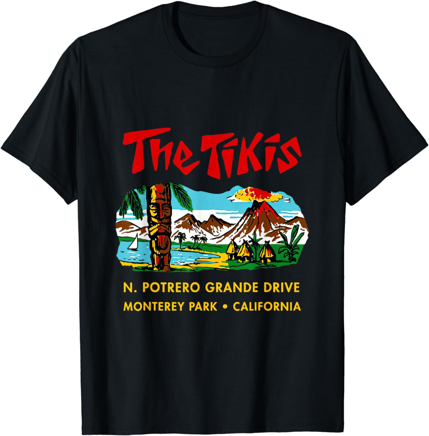The Tikis - Monterey Park CA - Vintage Tiki Bar Funny T-Shirt