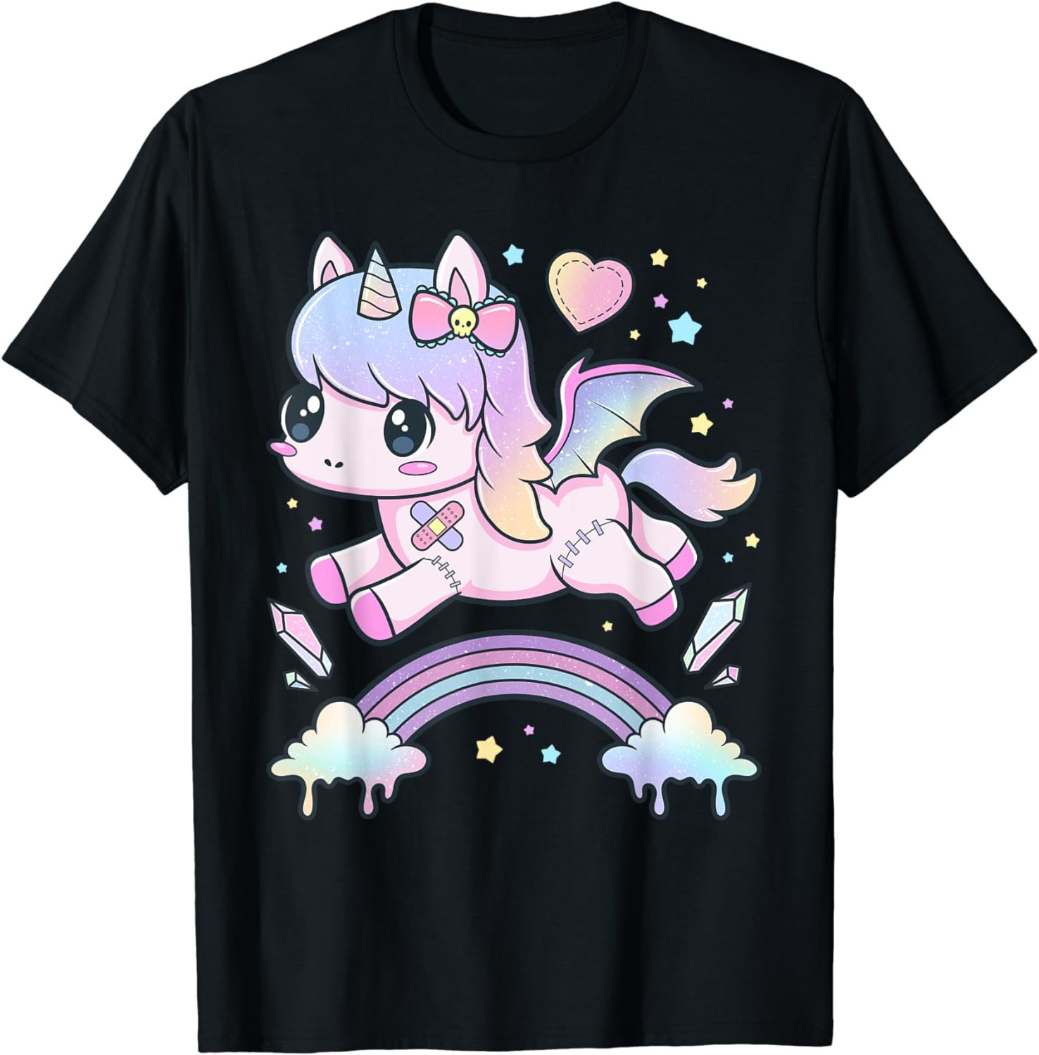 Kawaii Pastel Goth Cute Creepy Unicorn T-Shirt