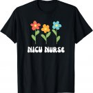 NICU Nurse Retro Groovy Spring Flowers RN Nursing Cute T-Shirt