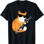 Cute Music Cat Sunglasses Musical Instrument Bassoon Player T-Shirt