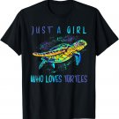 Funny Turtle Watercolor Sea Ocean Art Lovers Girl Outfit T-Shirt
