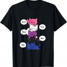 Genderfluid Cat LGBT Gender Fluid Pride Flag They Them Their T-Shirt
