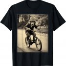 Funny Cute Monkey Chimp Riding Vintage Bicycle Men Woman T-Shirt