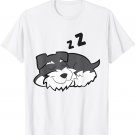 Tired Schnauzer Dog Cute Sleeping Miniature Schnauzer T-Shirt