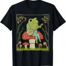 Cottagecore Aesthetic Cute Frog Playing Banjo Toad Forest T-Shirt