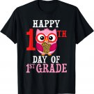 Happy 100th Day Of First Grade Owl Cute Teacher Student Girl T-Shirt