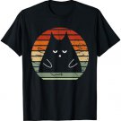 Vintage Black Cat Lover Distressed Retro Style T-Shirt