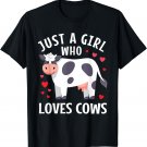 Cute Just A Girl Who Loves Cows Lover Toddler Womens T-Shirt