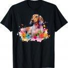 Dachshund Watercolor art Dog Dog breed woman kids floral T-Shirt