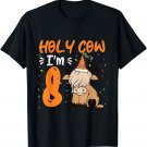 Holy Cow I'm 8 Scottish Highland Cow 8th Birthday T-Shirt
