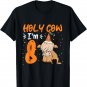 Holy Cow I'm 8 Scottish Highland Cow 8th Birthday T-Shirt