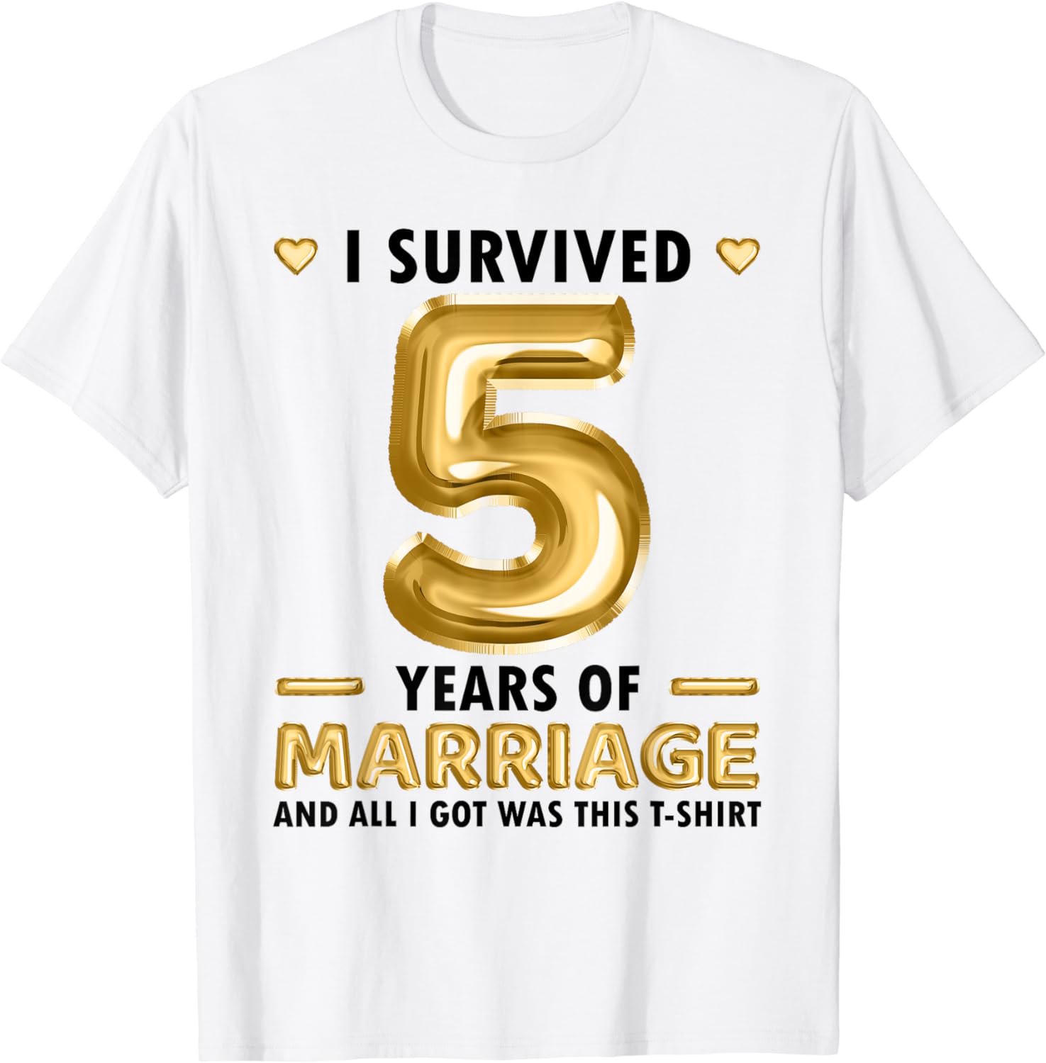 5 Years Marriage 5th Wedding Anniversary Funny Matching T-Shirt