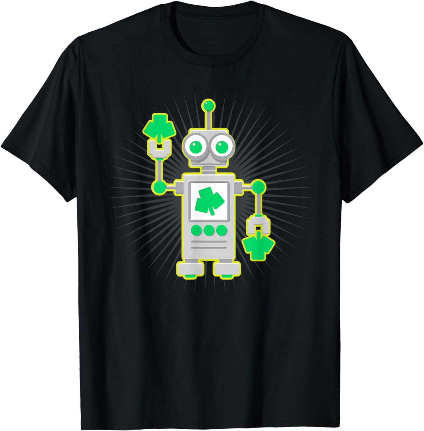 Kids St Patricks Day Shirt Cute Shamrock Robot Gift