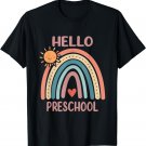 Boho Rainbow Heart For Teachers Women Hello Preschool T-Shirt