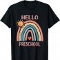 Boho Rainbow Heart For Teachers Women Hello Preschool T-Shirt