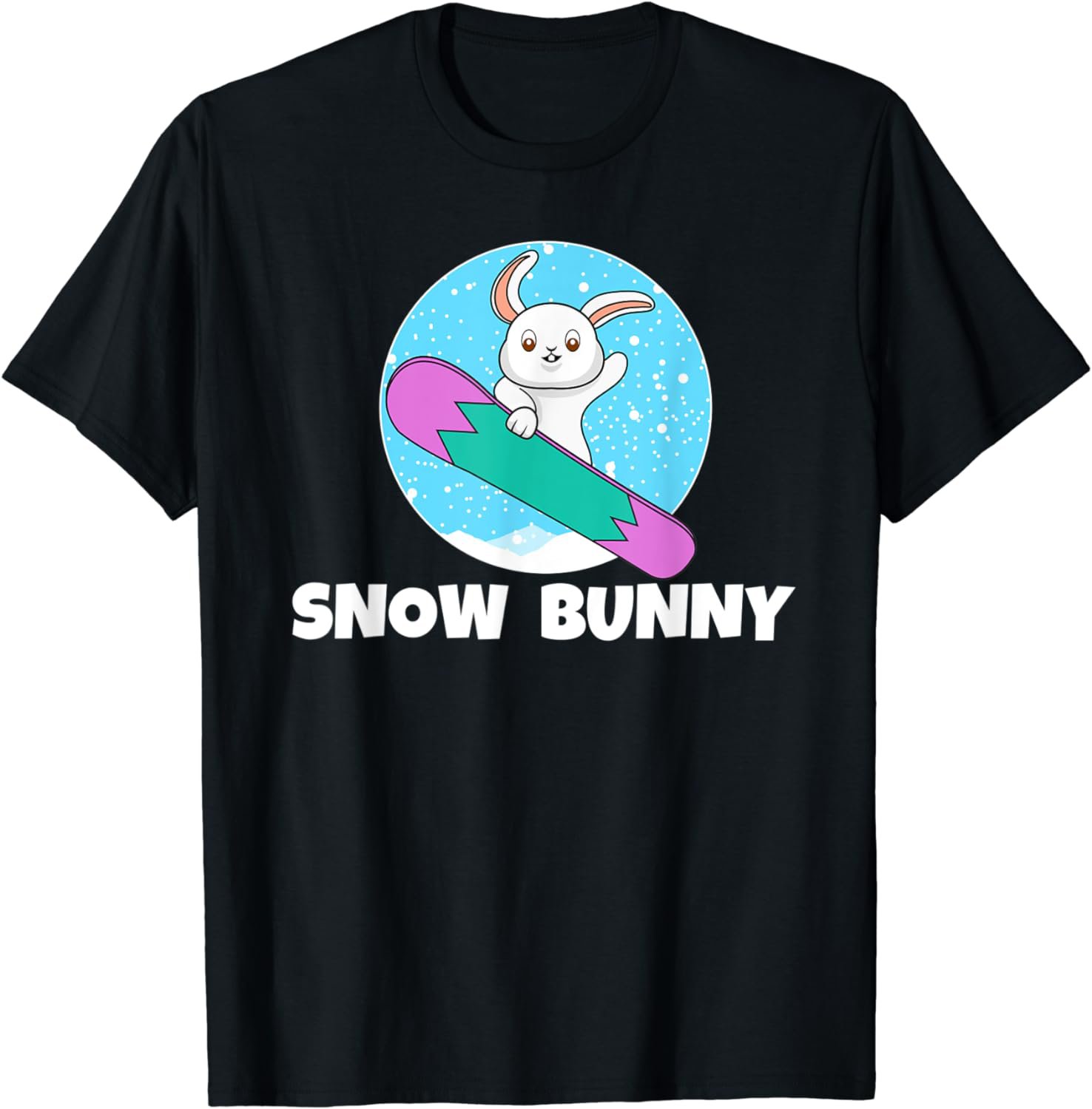 Snow Bunny T-Shirt Cute Skiing Rabbit Sport Lover Tee