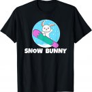 Snow Bunny T-Shirt Cute Skiing Rabbit Sport Lover Tee