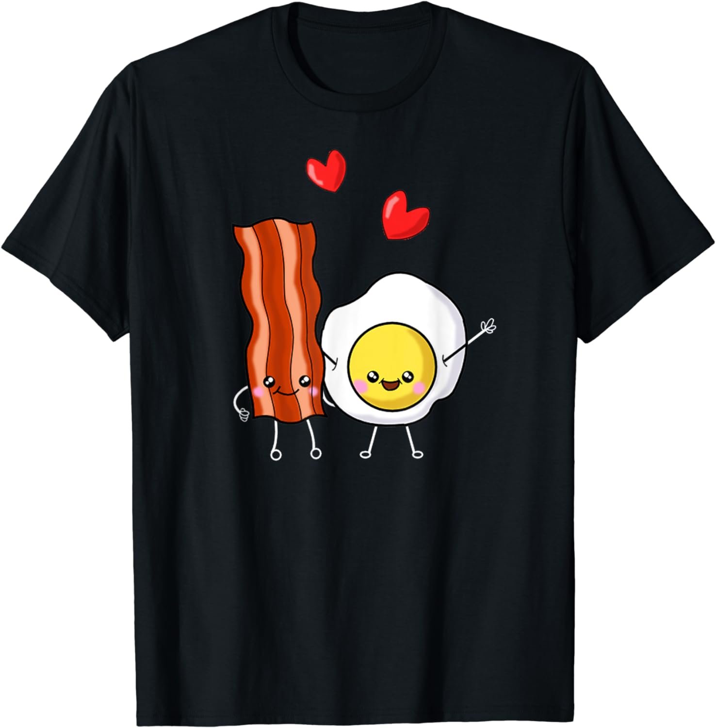 Bacon And Eggs Cute Kawaii T-Shirt Dark