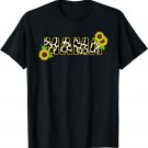Cute Mama Cow Print Sunflower Mother Flower Mom T-Shirt