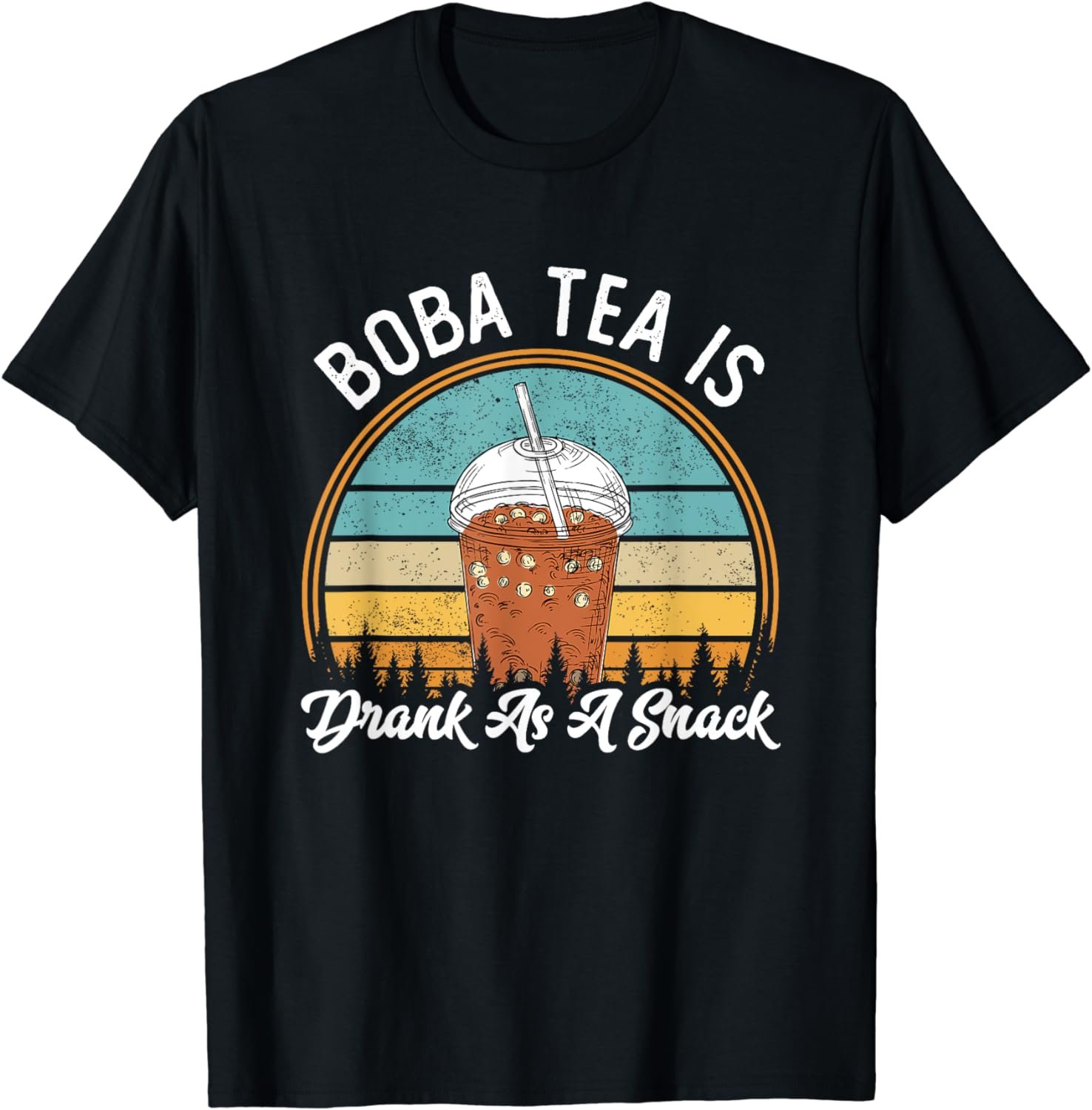 Boba Milk Tea Snacks Bubble Tea Tapioca Pearls Cute Boba Tea T-Shirt