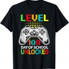 Level 100 Days of School Unlocked Kids Boys Girls T-Shirt