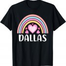 Dallas Texas for Women Rainbow Hearts T-Shirt