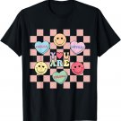 Cute Teacher Valentine Day Women Retro Heart Candy Self Love T-Shirt