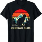 Retro Russian Blue Cat Mom Pet Owner Love Cats Cute Cat Mama T-Shirt