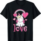 Cute Love Heart Unicorn Valentines Day Top T-Shirt