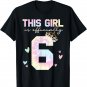 6th Birthday Crown Year Old Tie Dye is Officially 6 Six T-Shirt