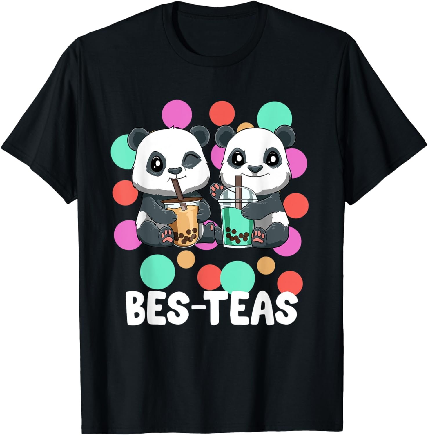 Otaku Pandas Cute Boba Tea Bes-Teas T-Shirt