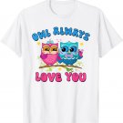 Retro Groovy Owl Always Love You Cute Owl Funny Valentines T-Shirt