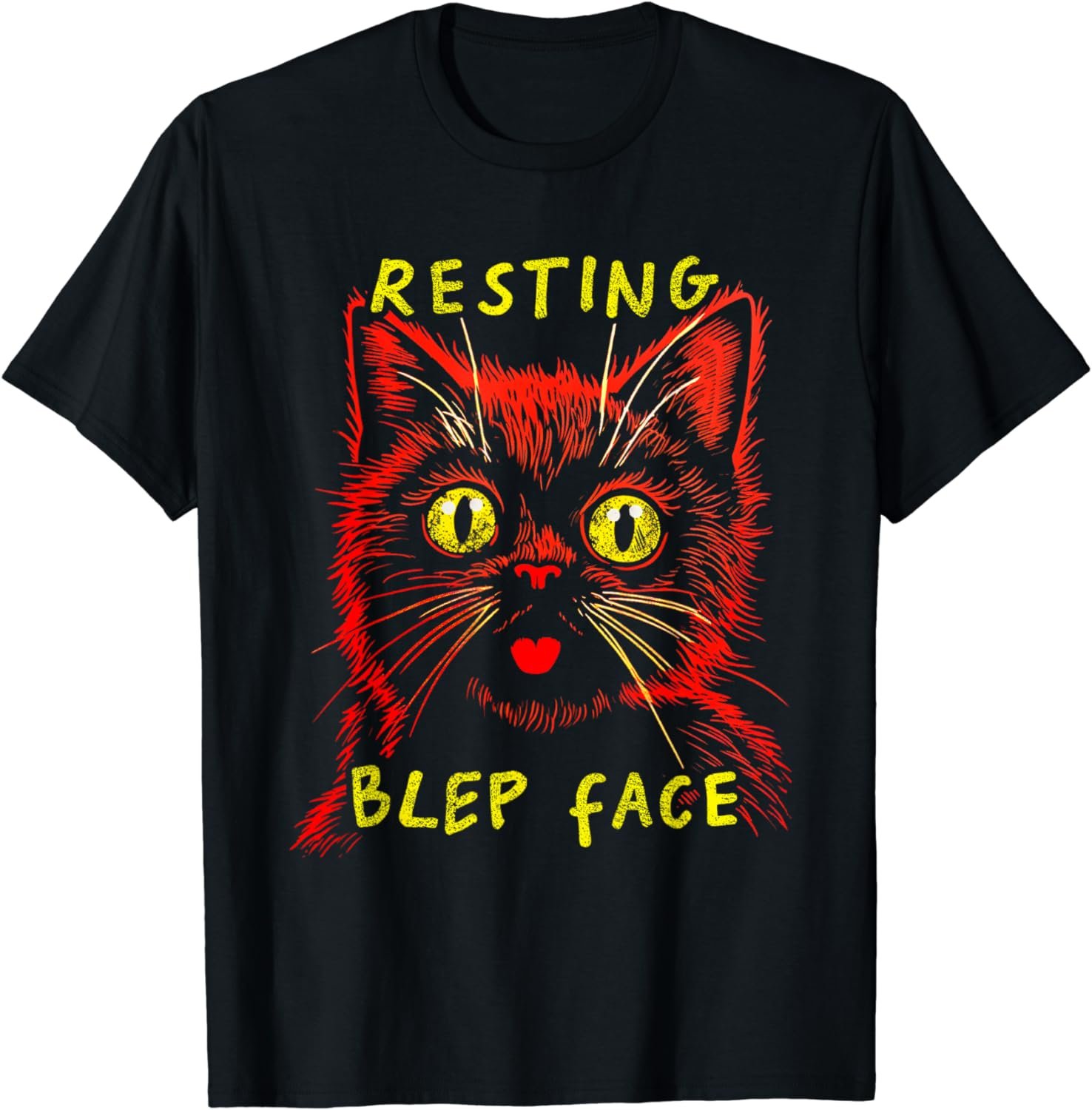 Resting Blep Face Cute Cat With Cute Blep Tongue T-Shirt