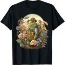 Cute Cottagecore Floral Frog Aesthetic Girls Women Graphic T-Shirt