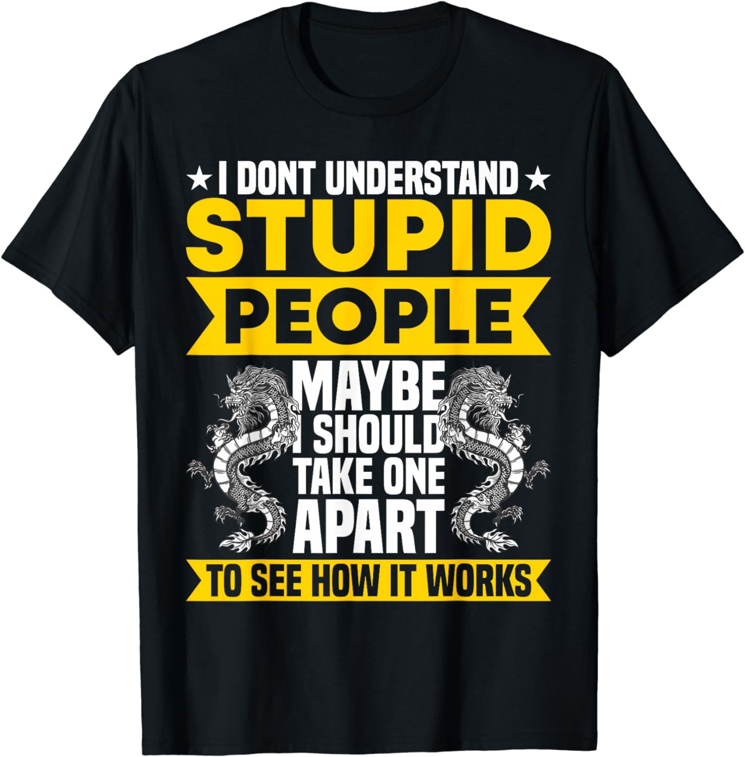 I Dont Understand Stupid People Dragon Lover Graphic T-Shirt
