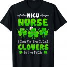 Womens Funny NICU Nurse Irish St Patricks Day Cutest Clovers T-Shirt