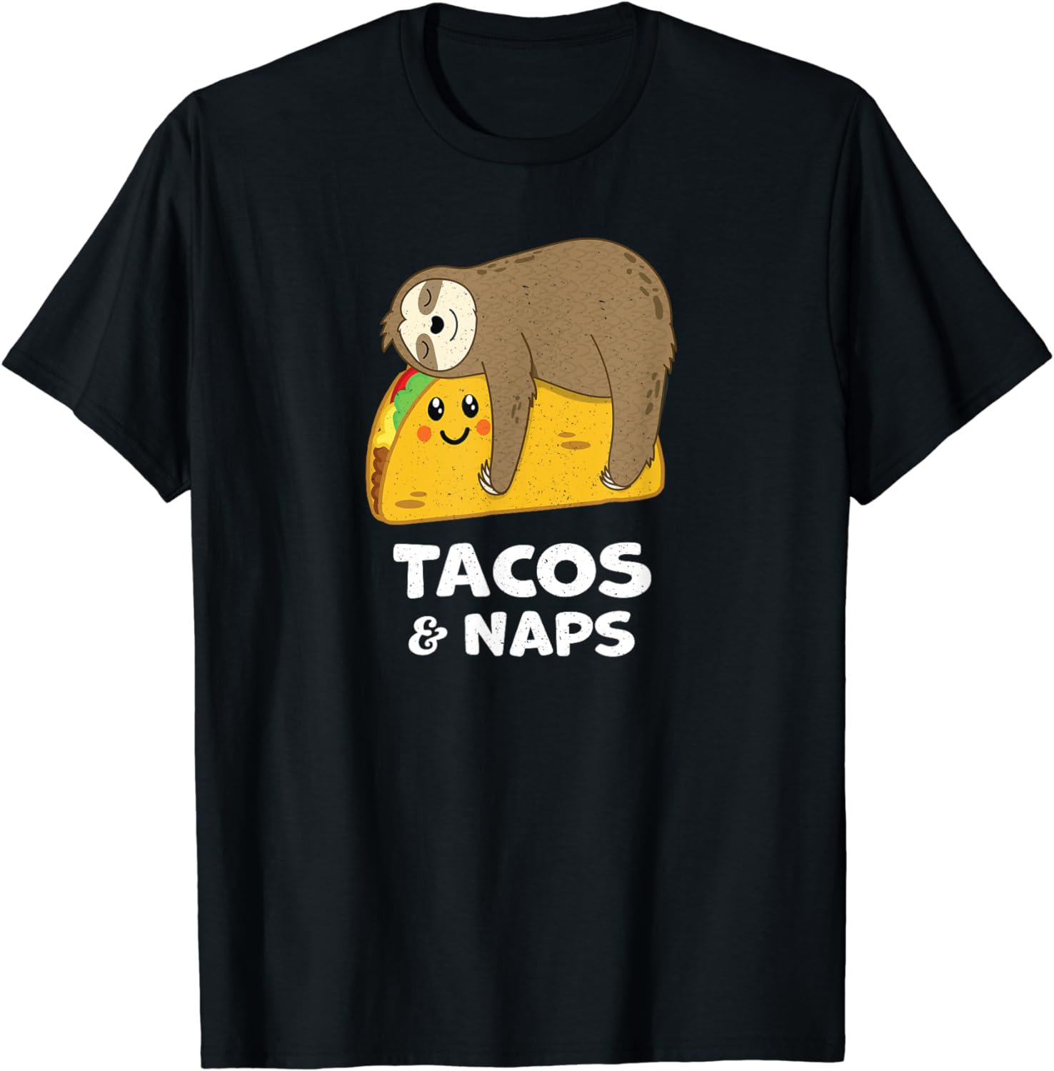 Cute Sloth Tacos and Naps Funny Sleeping Mexican Tortilla T-Shirt