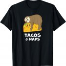 Cute Sloth Tacos and Naps Funny Sleeping Mexican Tortilla T-Shirt