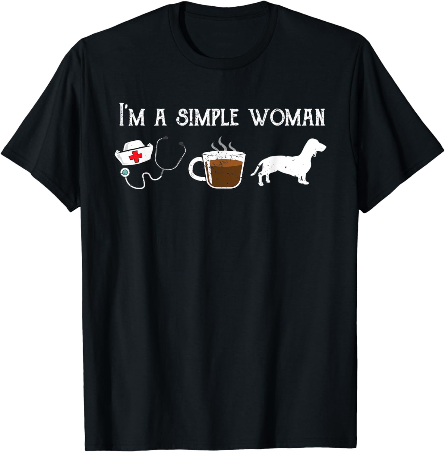 Funny Nurse Tea Coffee Lover Cute Dachshund Wiener Dog Mom T-Shirt